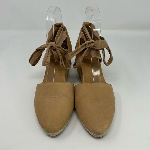 Corso Como Women's Lace Up Tan Brown Leather Espadrille Wedge Sandals Size 7.5 - Picture 4 of 16
